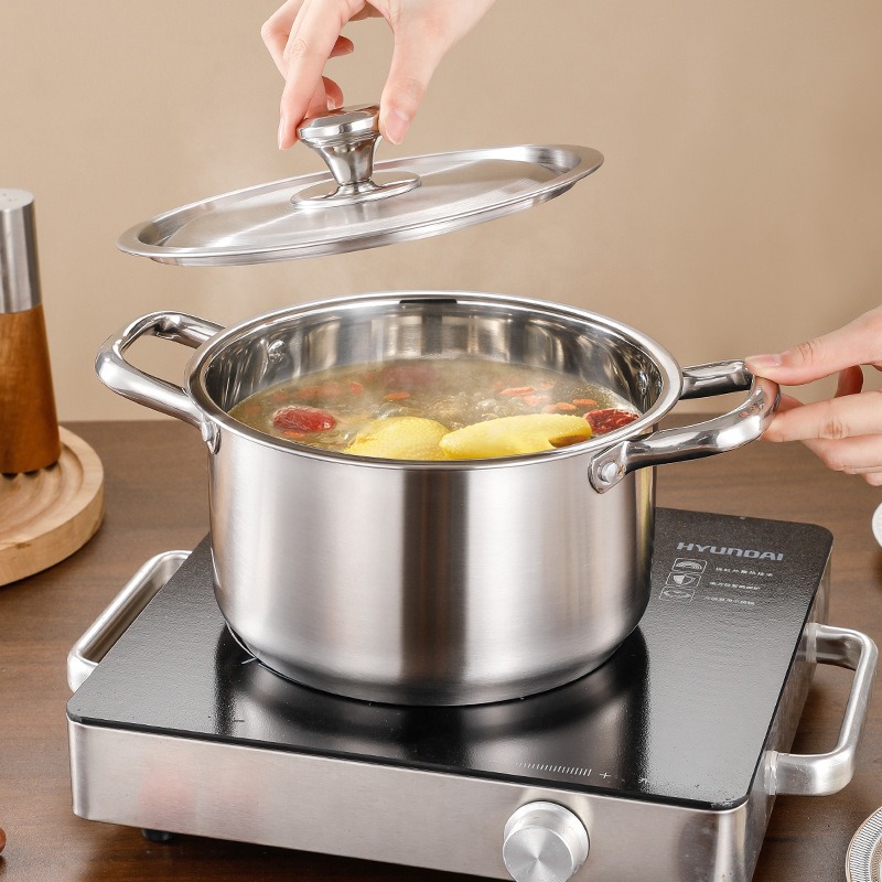 Cross-Border Stainless Steel Pot Set Hot Pot Special Pot Induction Cooker Soup Pot Gift Set Foreign Trade Pot Wholesale Cross-Border Stainless Steel Pot Set Hot Pot Special Pot Induction Cooker Soup Pot Gift Set Foreign Trade Pot Wholesale
