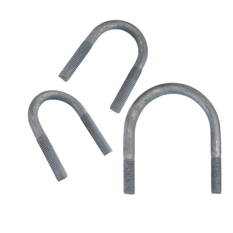 Wholesale national standard galvanized U-shaped bolts, pipe fixing riding U-shaped hoops, U-shaped wire construction pipe clamping screws Wholesale national standard galvanized U-shaped bolts, pipe fixing riding U-shaped hoops, U-shaped wire construction pipe clamping screws