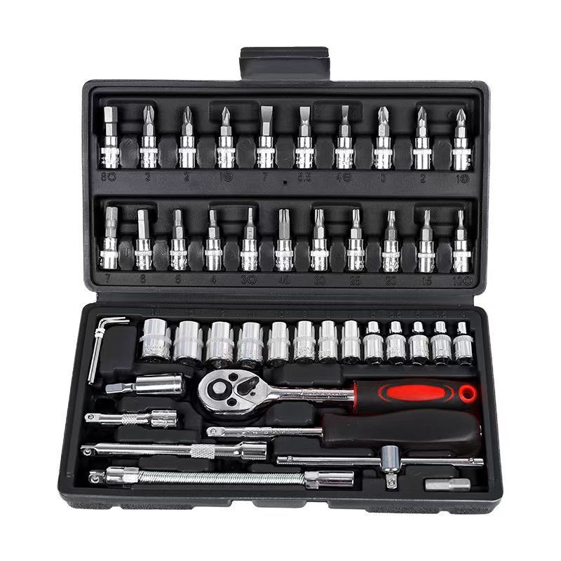 46 pieces of socket wrench tool auto repair set wrench small fly 1/4 ratchet wrench suit household hardware repair 46 pieces of socket wrench tool auto repair set wrench small fly 1/4 ratchet wrench suit household hardware repair